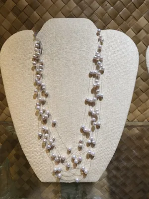 @ Illussion Necklace Freshwater Grey !!