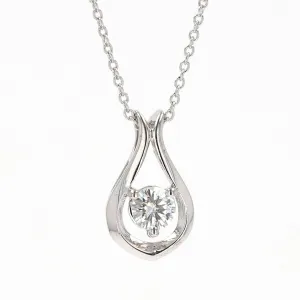 0.33 CTW DEW Round Moissanite Drop Pendant in Sterling Silver