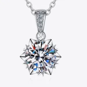 1.0 Ct Excellent Cut Diamond Snowflake Pendant Necklace
