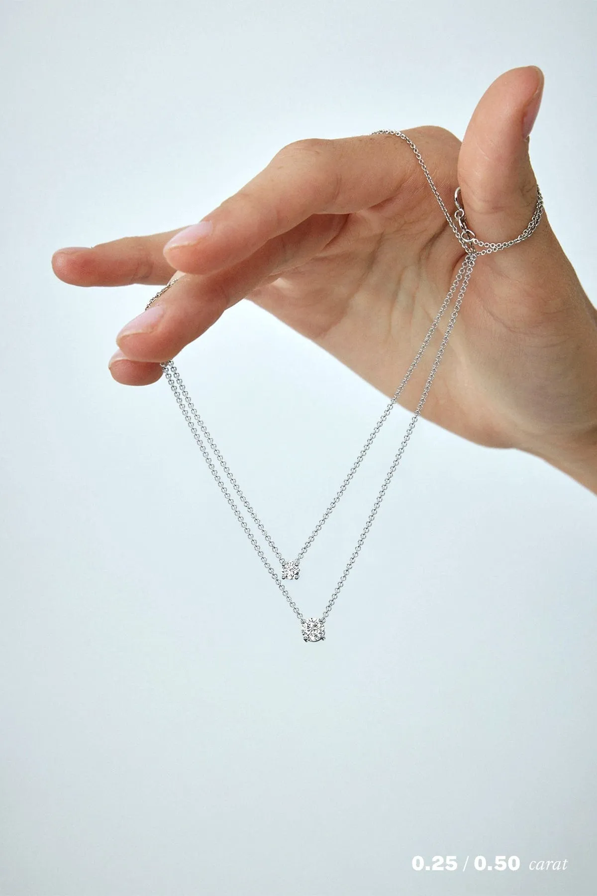 1/4 carat Round Floating Diamond Necklace