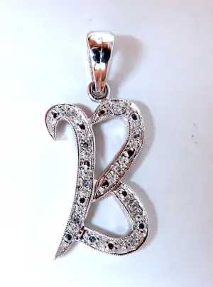 .14ct natural diamonds "B" Initial Necklace 14kt