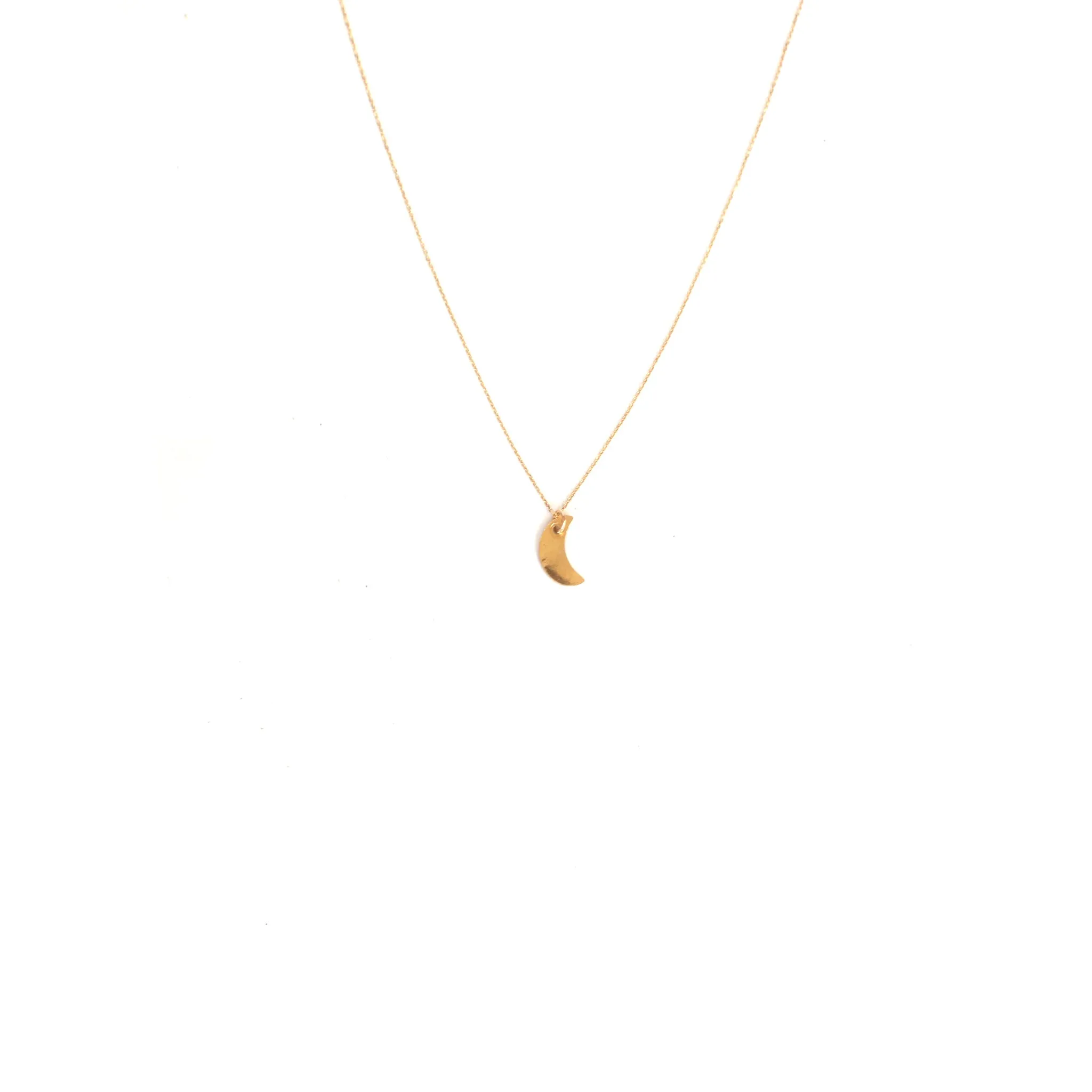 14k Fine Crescent Necklace