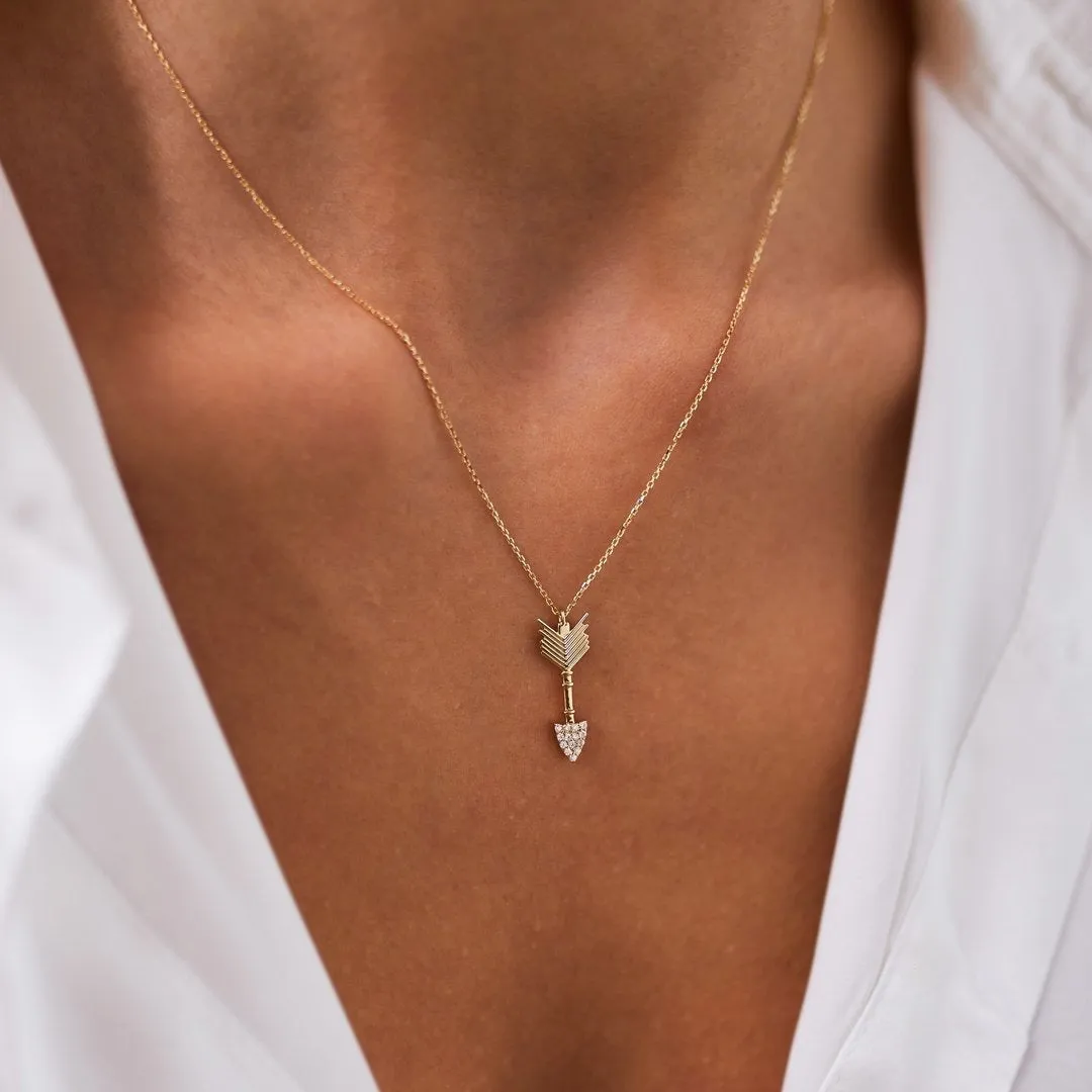 14k Gold Arrow Necklace