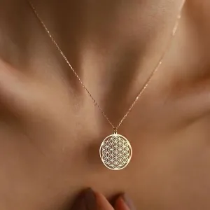 14k Gold Authentic Flower of Life Necklace