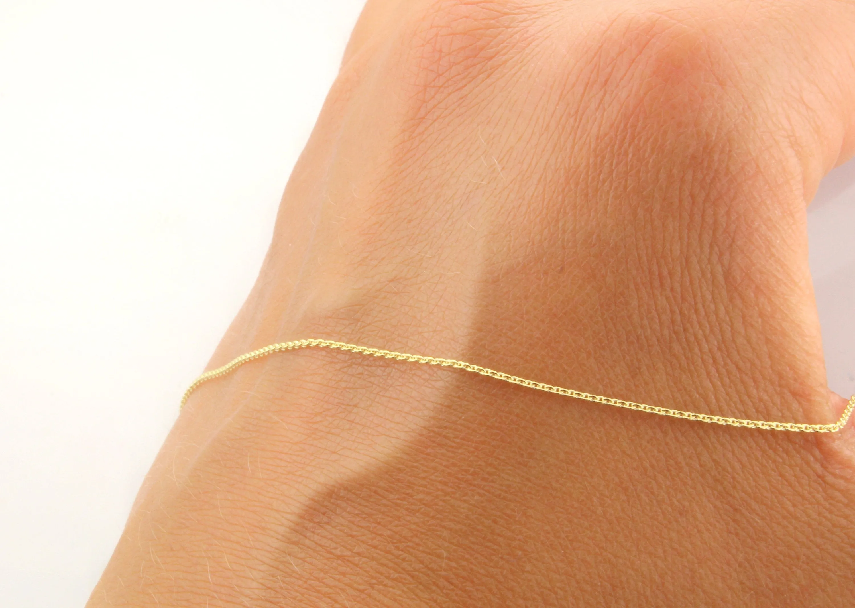 14K Gold Cable Link Pendant Chain Necklace