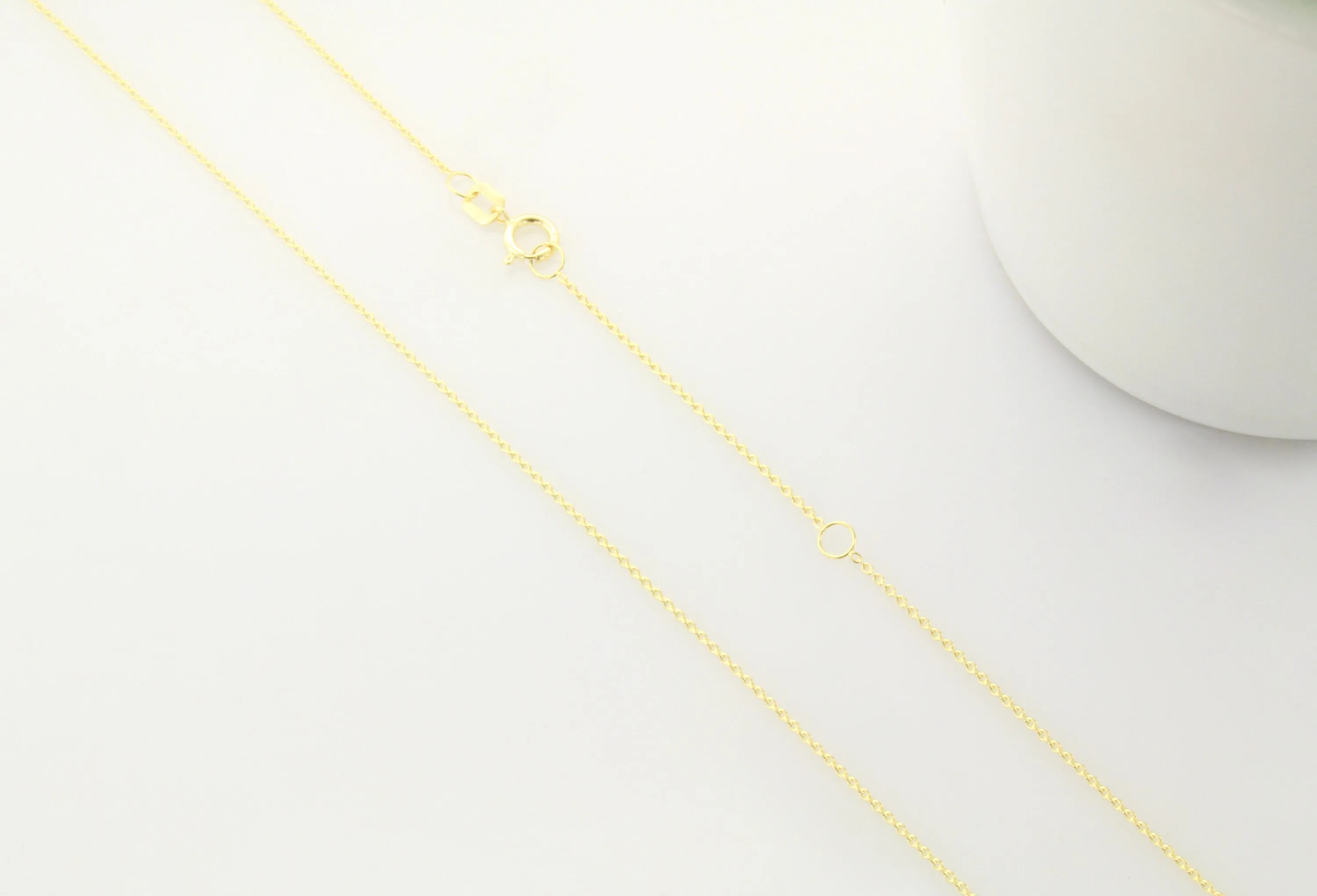 14K Gold Cable Link Pendant Chain Necklace