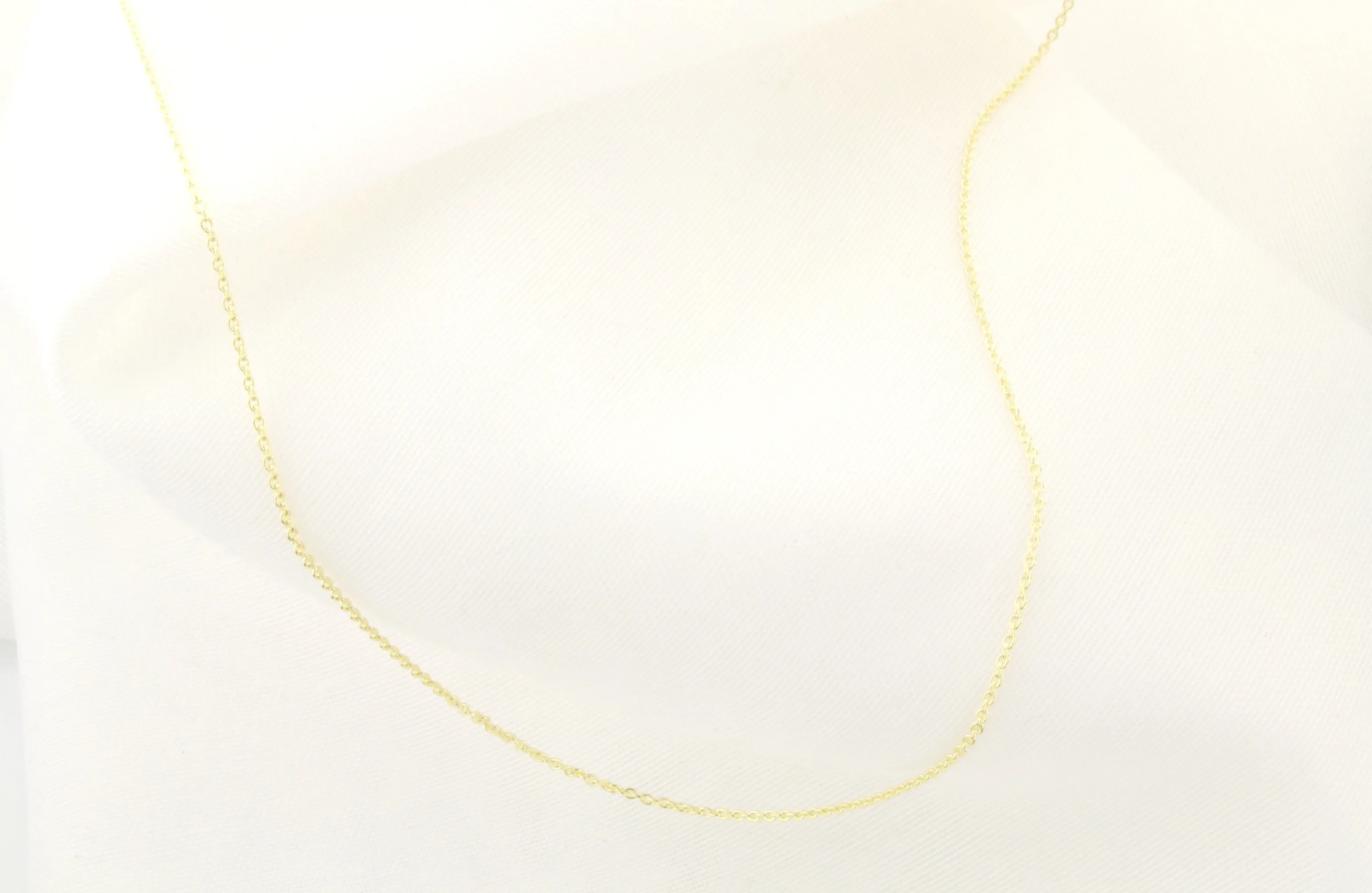 14K Gold Cable Link Pendant Chain Necklace