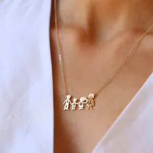 14k Gold Family Necklace