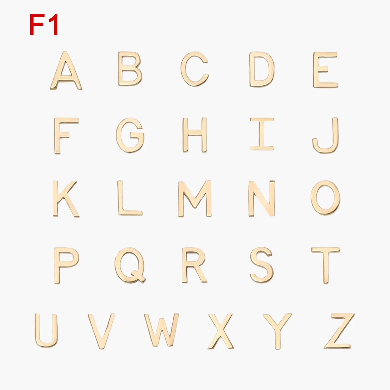 14K Gold Fashion Custom Asymmetrical Multiple Initials personalized Letter Necklace