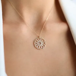 14k Gold Flower of Life Necklace