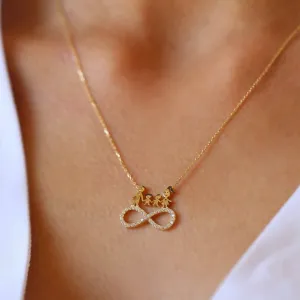 14k Gold Infinity Family Necklace