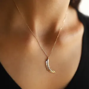 14k Gold Leaf Necklace