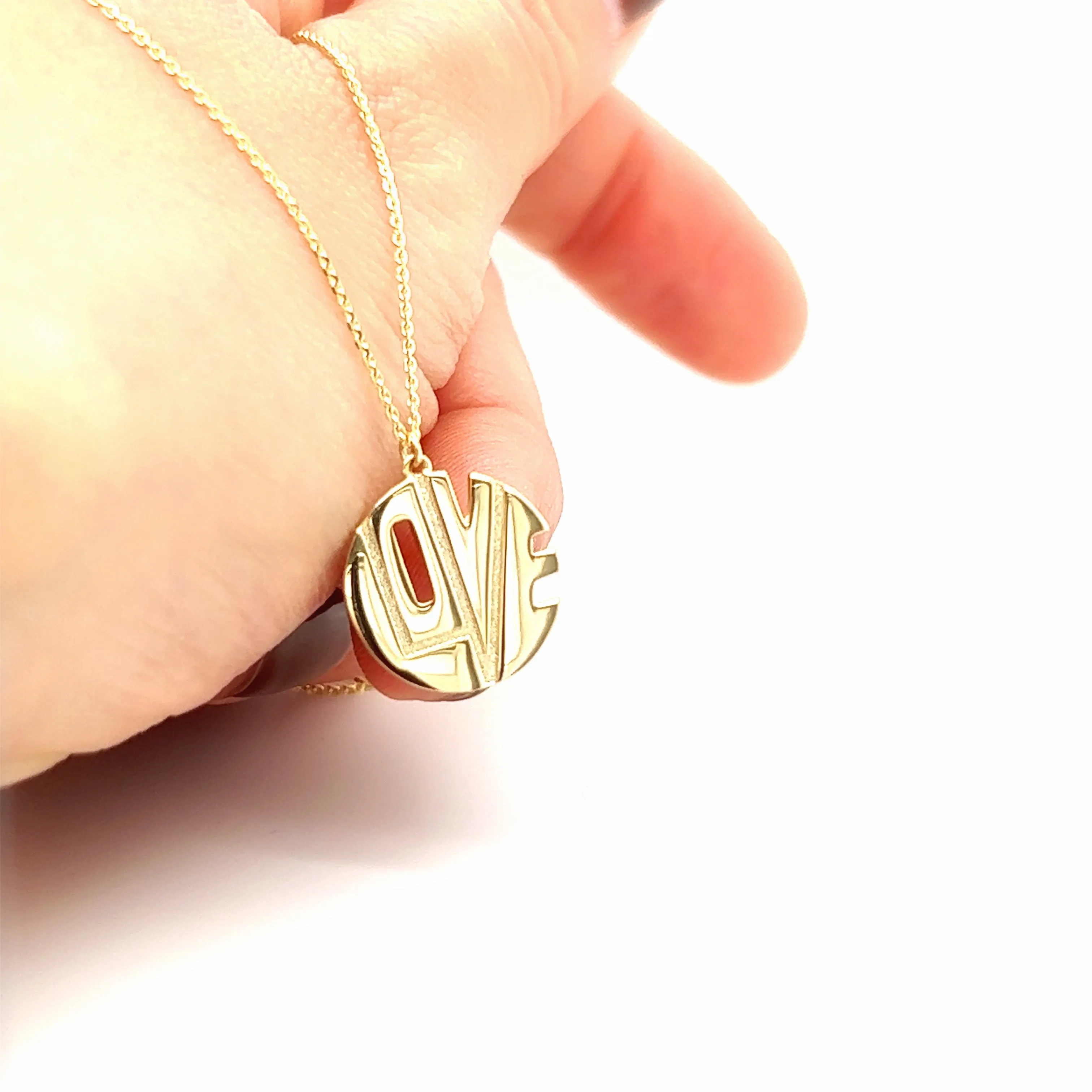 14K Gold Love Medallion Necklace
