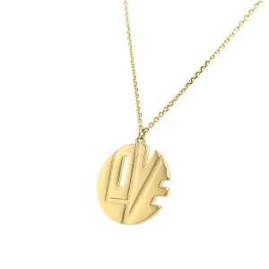 14K Gold Love Medallion Necklace