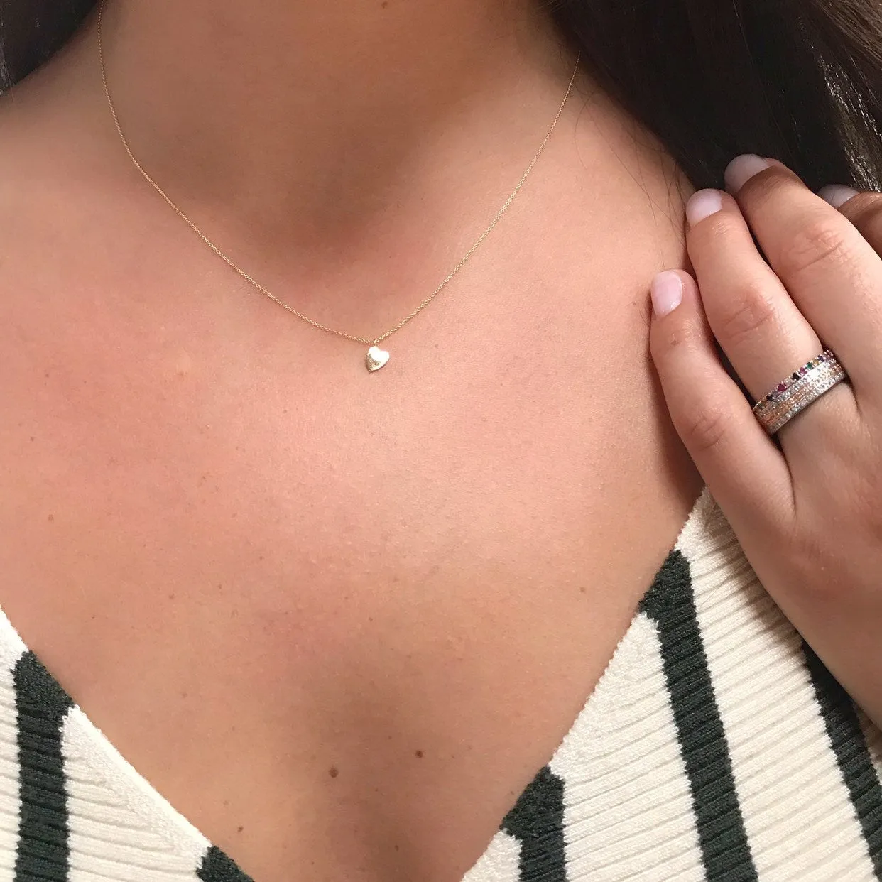 14K Gold Mini Heart Pendant Necklace