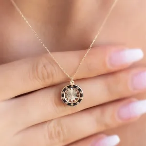 14k Gold Pen Compass Necklace