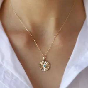 14k Gold Turquoise Necklace
