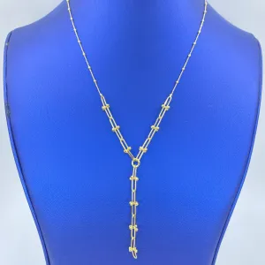 14K Manhattan Lariat Necklace 18"