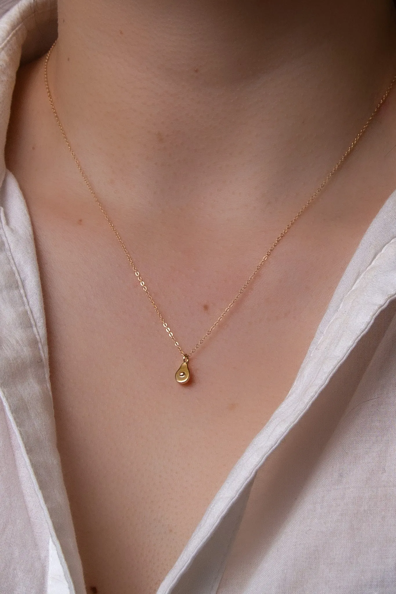14K Mini Avocado Necklace