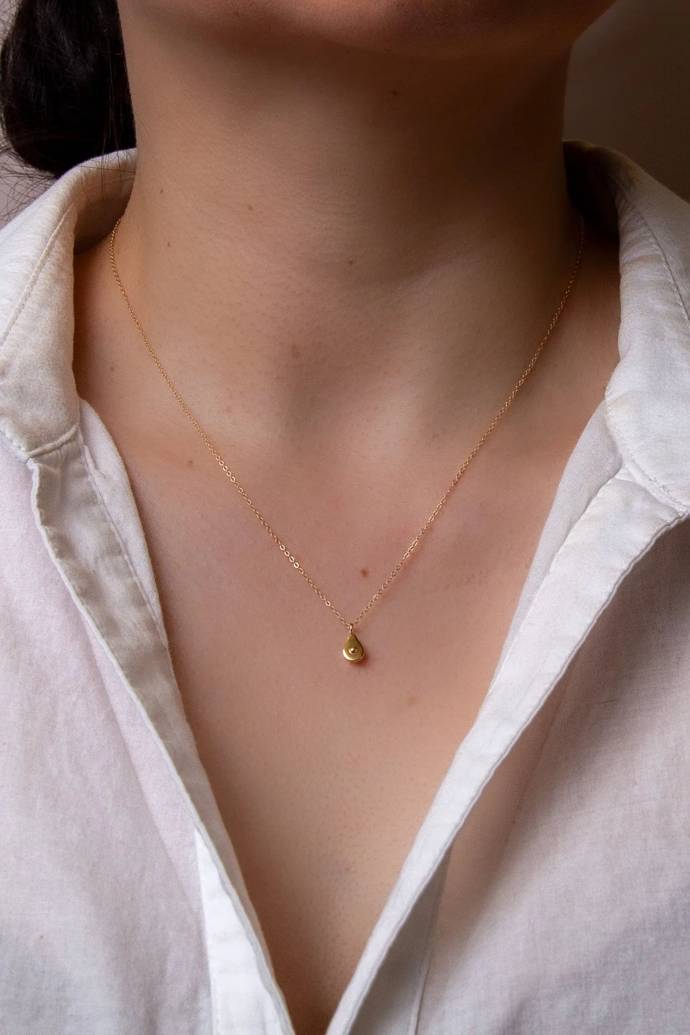14K Mini Avocado Necklace