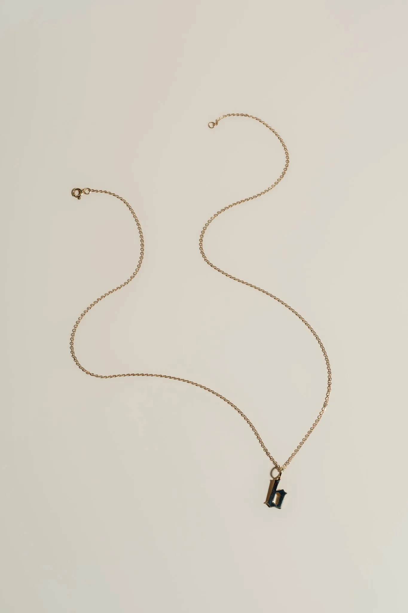 14K Old English Initial Necklace