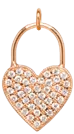 14k Pavé Diamond Heart Padlock Charm Pendant