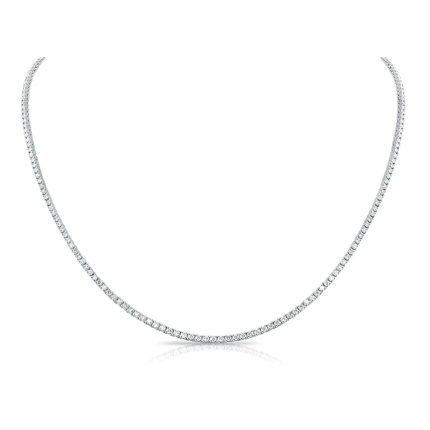 14K Rose Gold Diamond Tennis Necklace