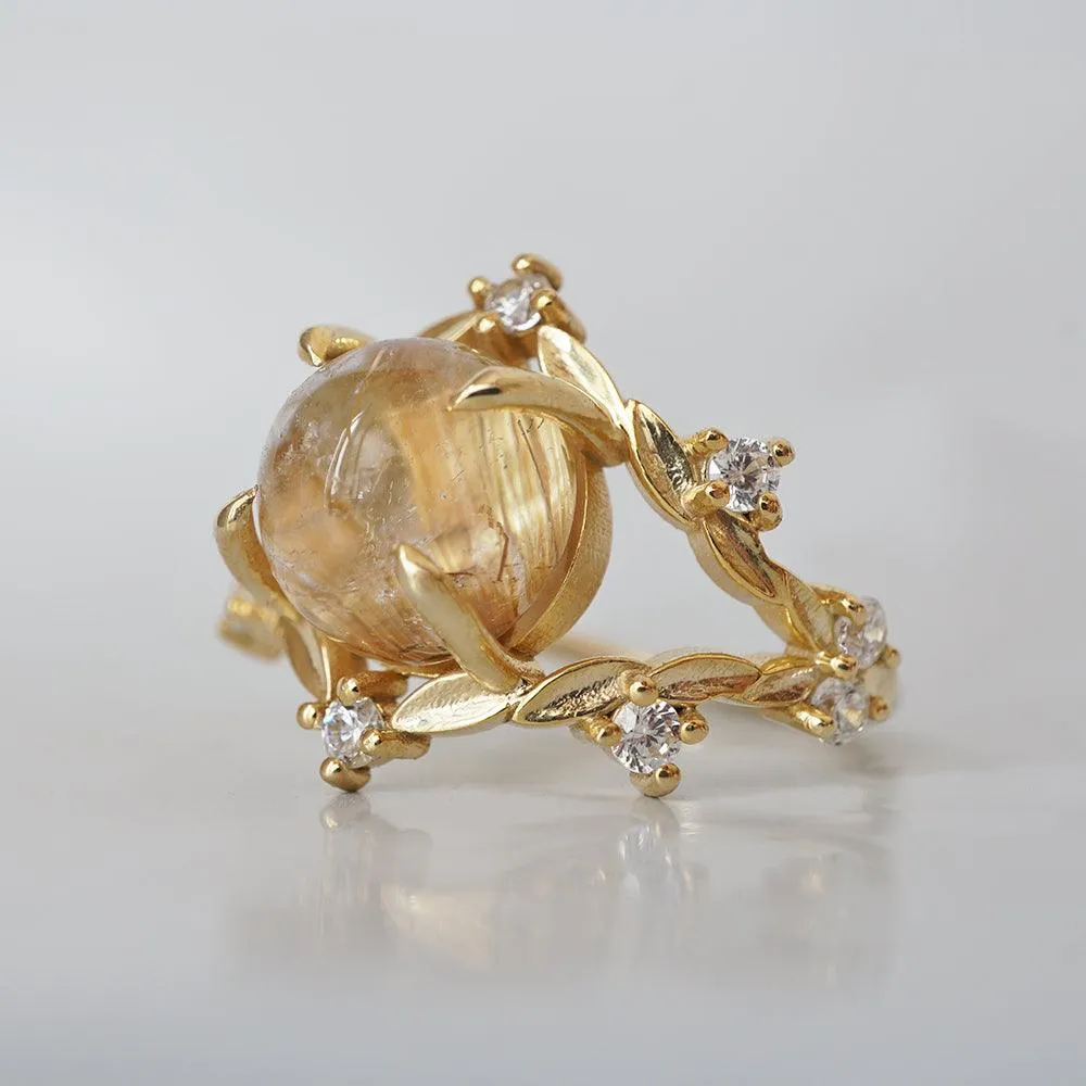 14K Rutilated Quartz Venezia Ring