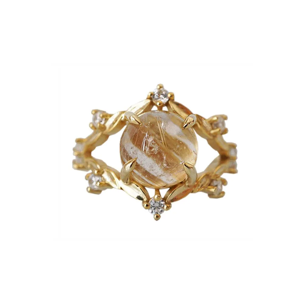 14K Rutilated Quartz Venezia Ring