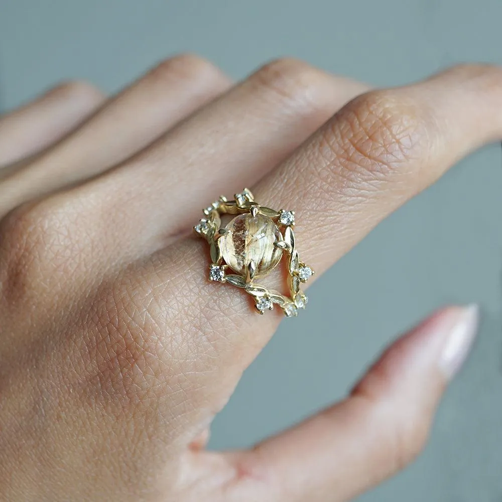 14K Rutilated Quartz Venezia Ring