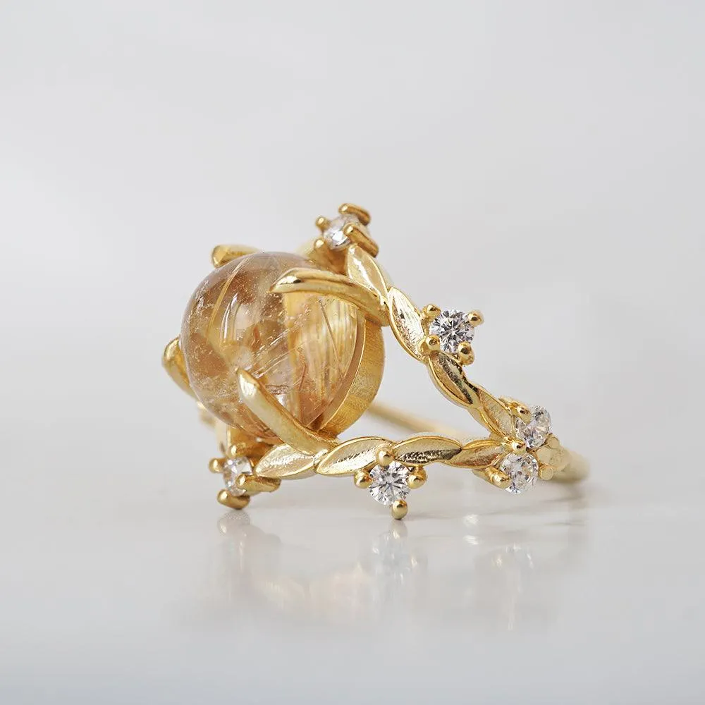 14K Rutilated Quartz Venezia Ring