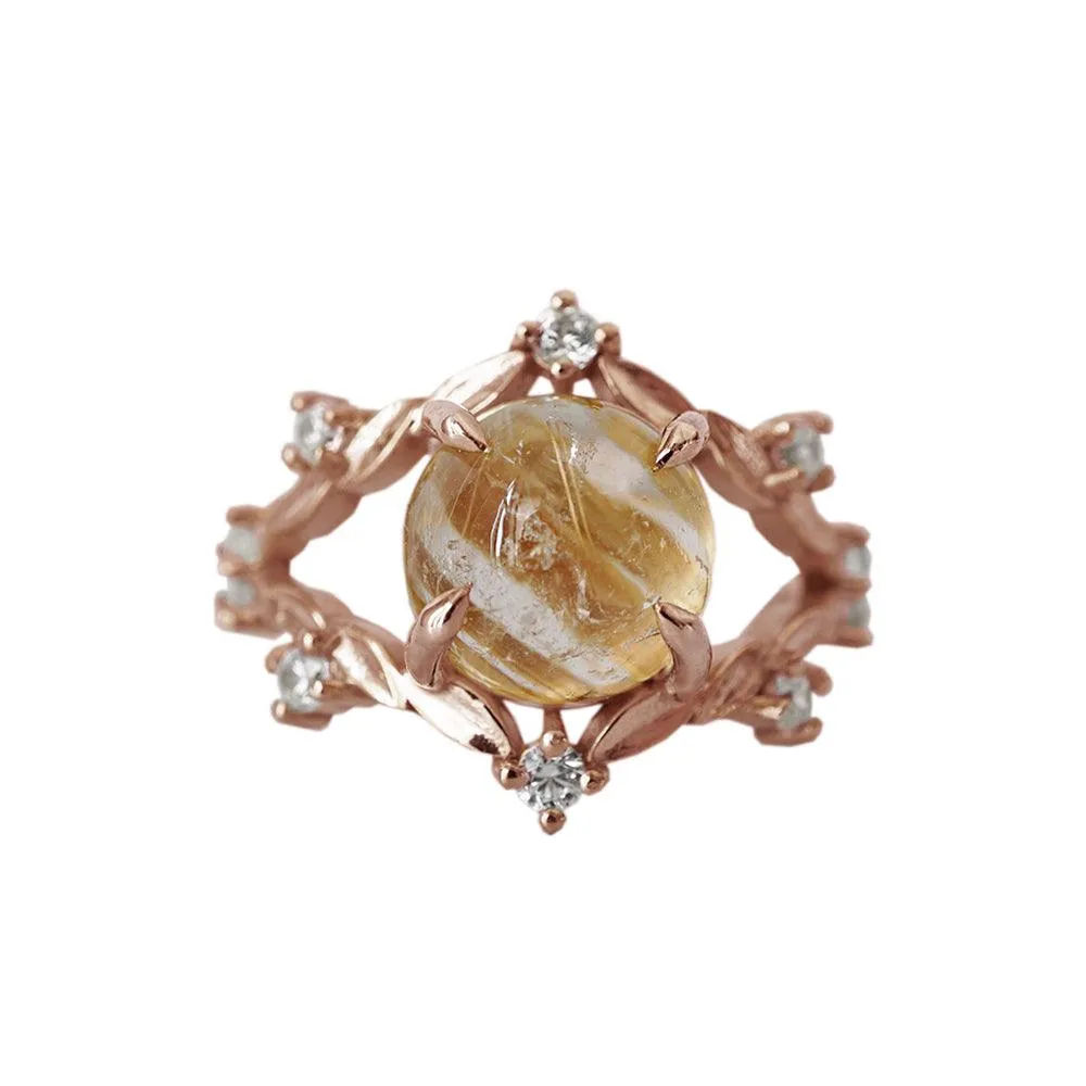 14K Rutilated Quartz Venezia Ring