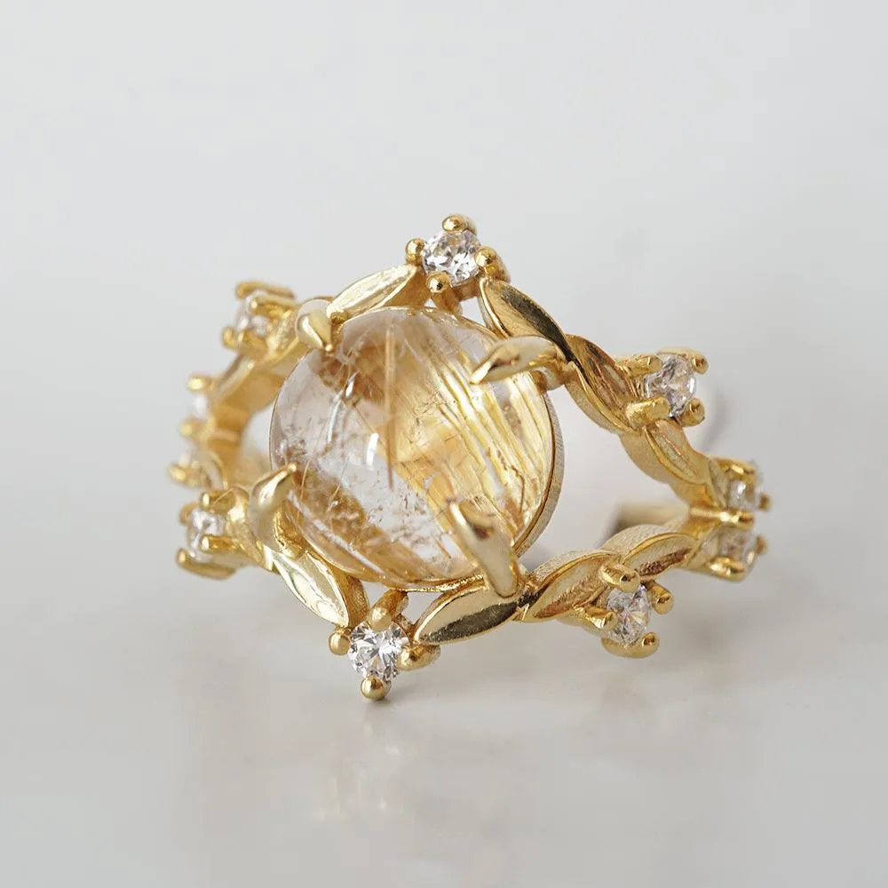 14K Rutilated Quartz Venezia Ring