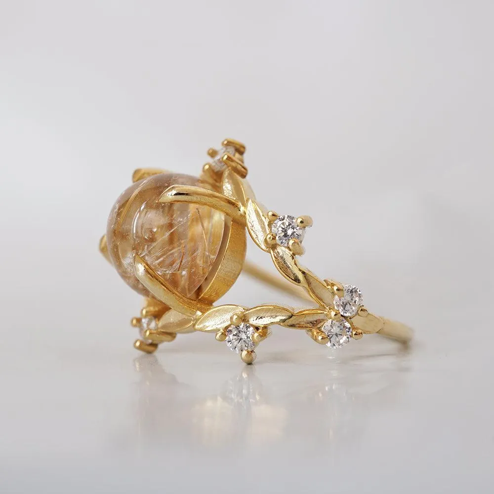 14K Rutilated Quartz Venezia Ring