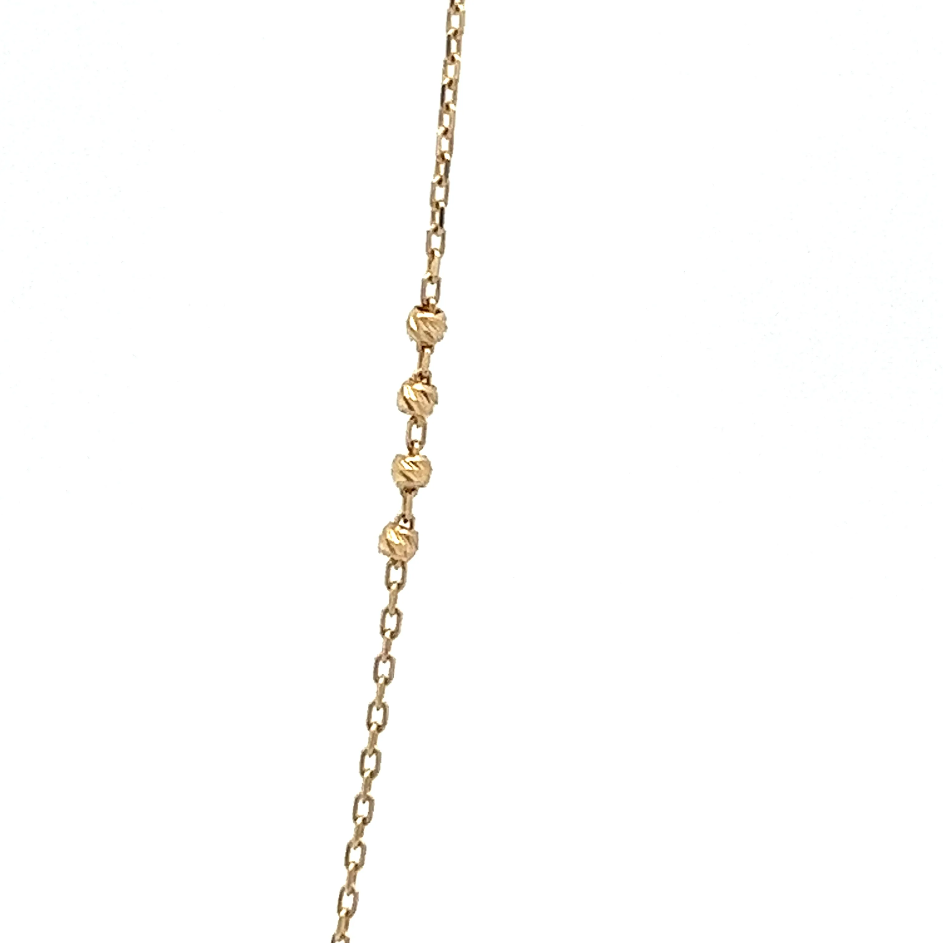 14K solid gold 24-beads diamond cut station necklace