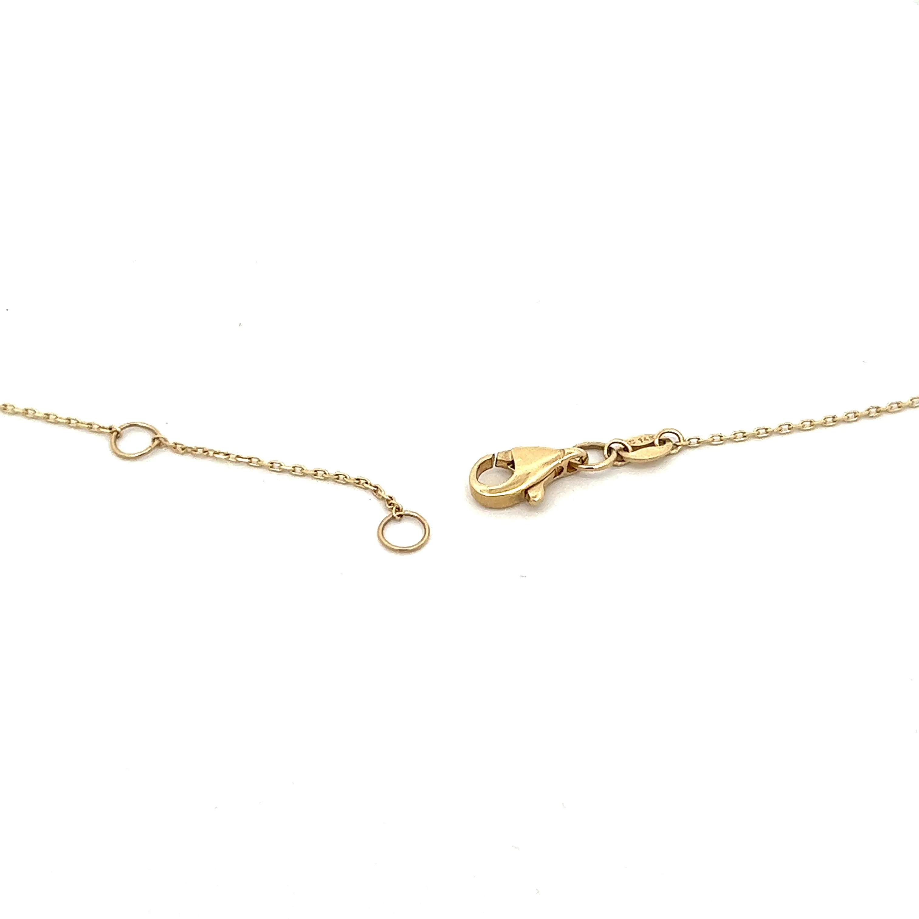 14K solid gold 24-beads diamond cut station necklace