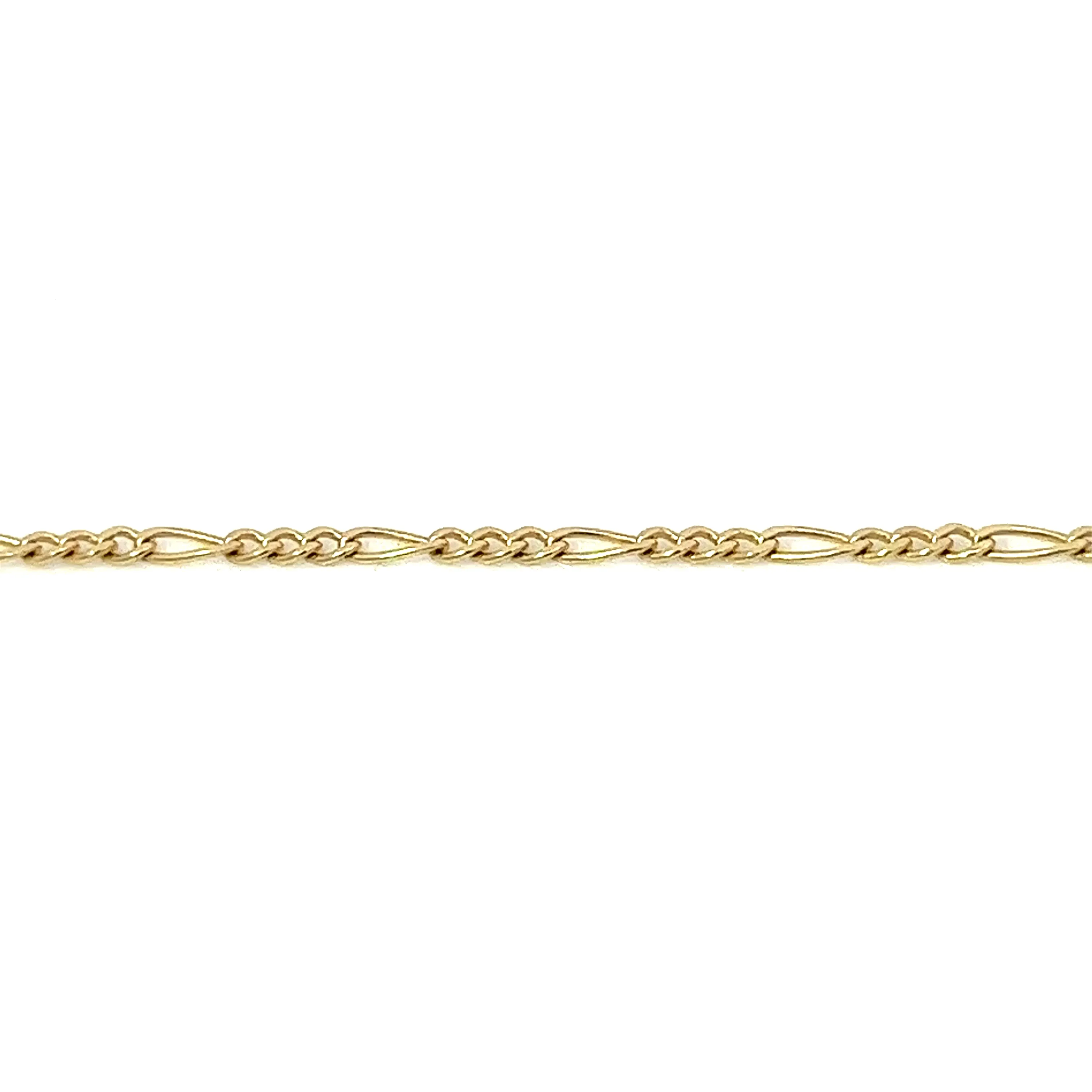 14K solid gold diamond-cut figaro chain necklace