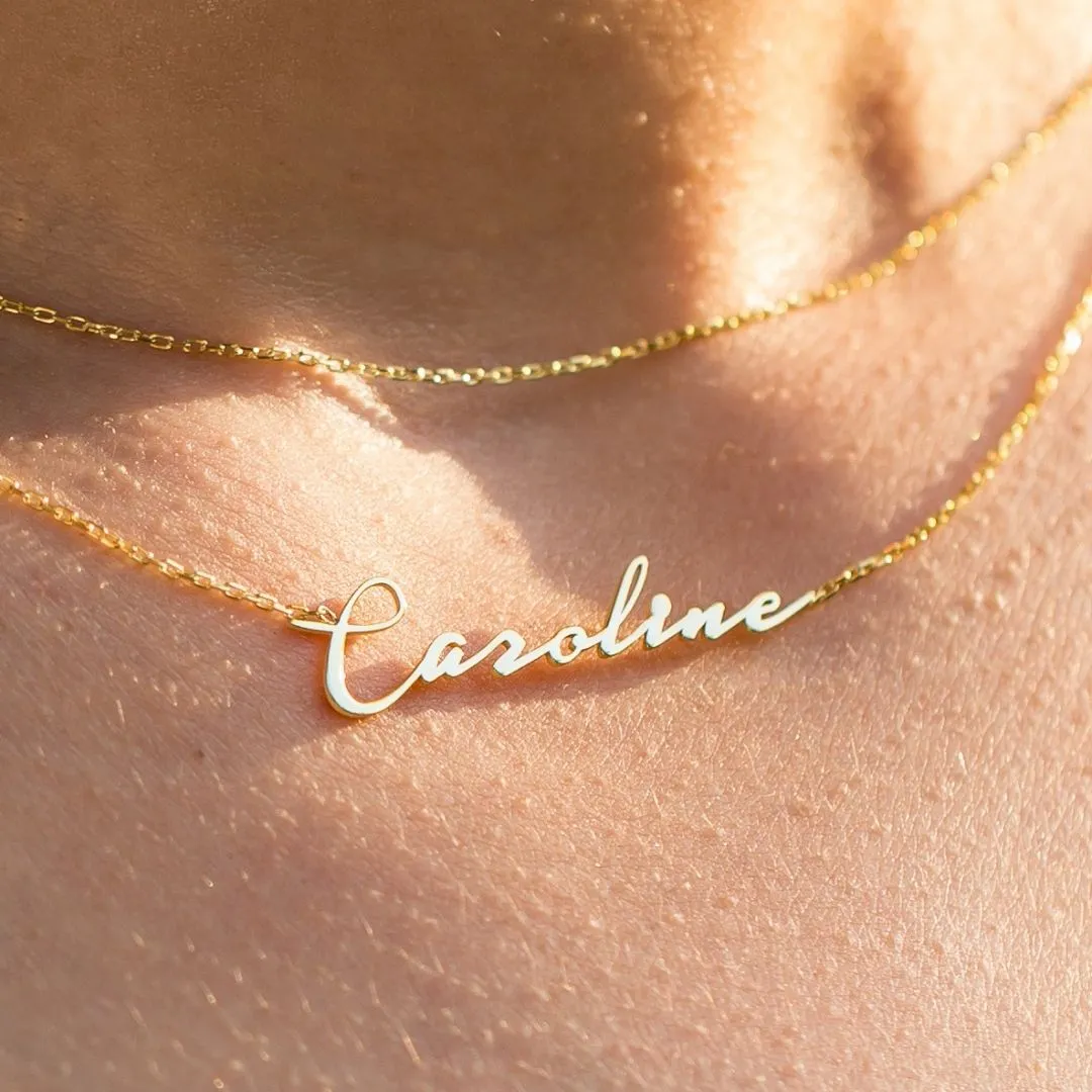 14K Solid Gold Name Necklace