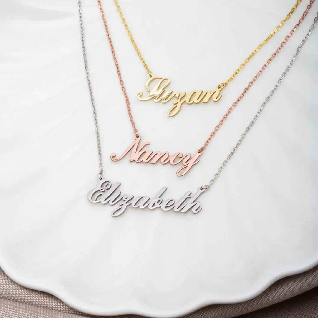 14K Solid Gold Name Necklace