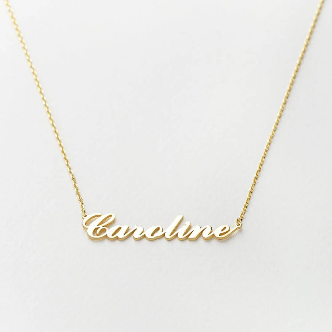 14K Solid Gold Name Necklace