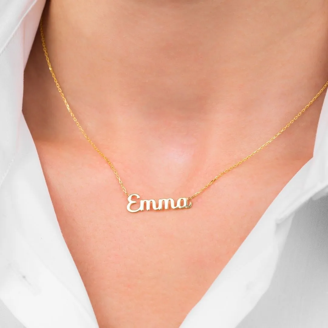 14K Solid Gold Name Necklace