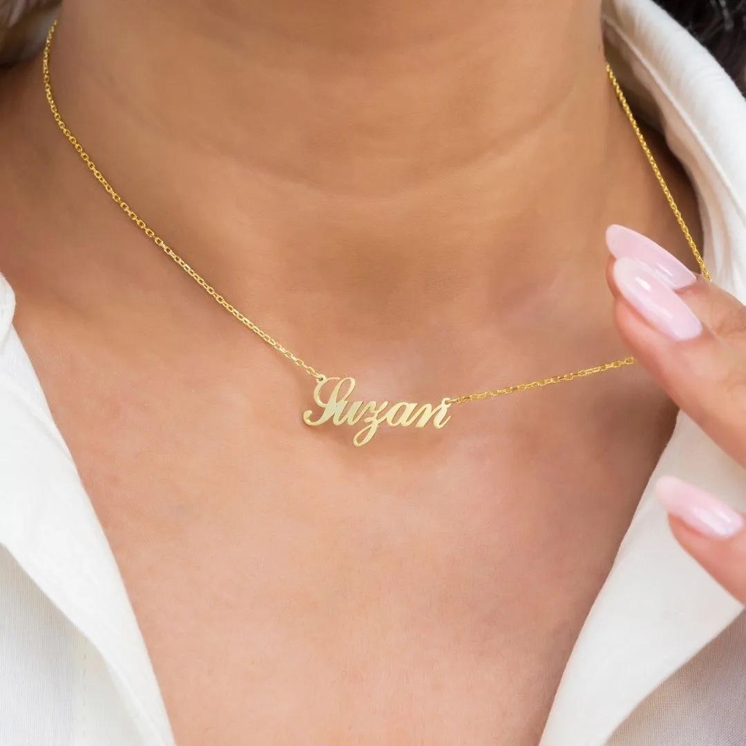 14K Solid Gold Name Necklace