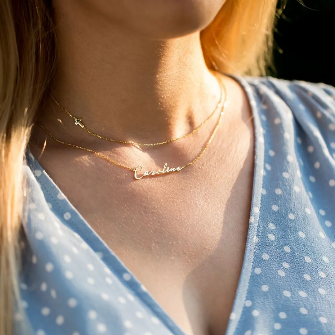 14K Solid Gold Name Necklace