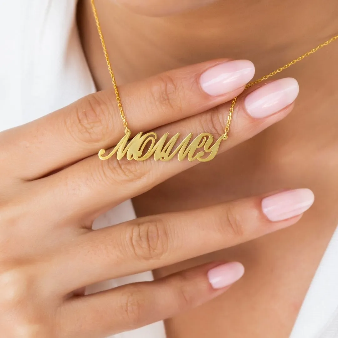 14K Solid Gold Name Necklace