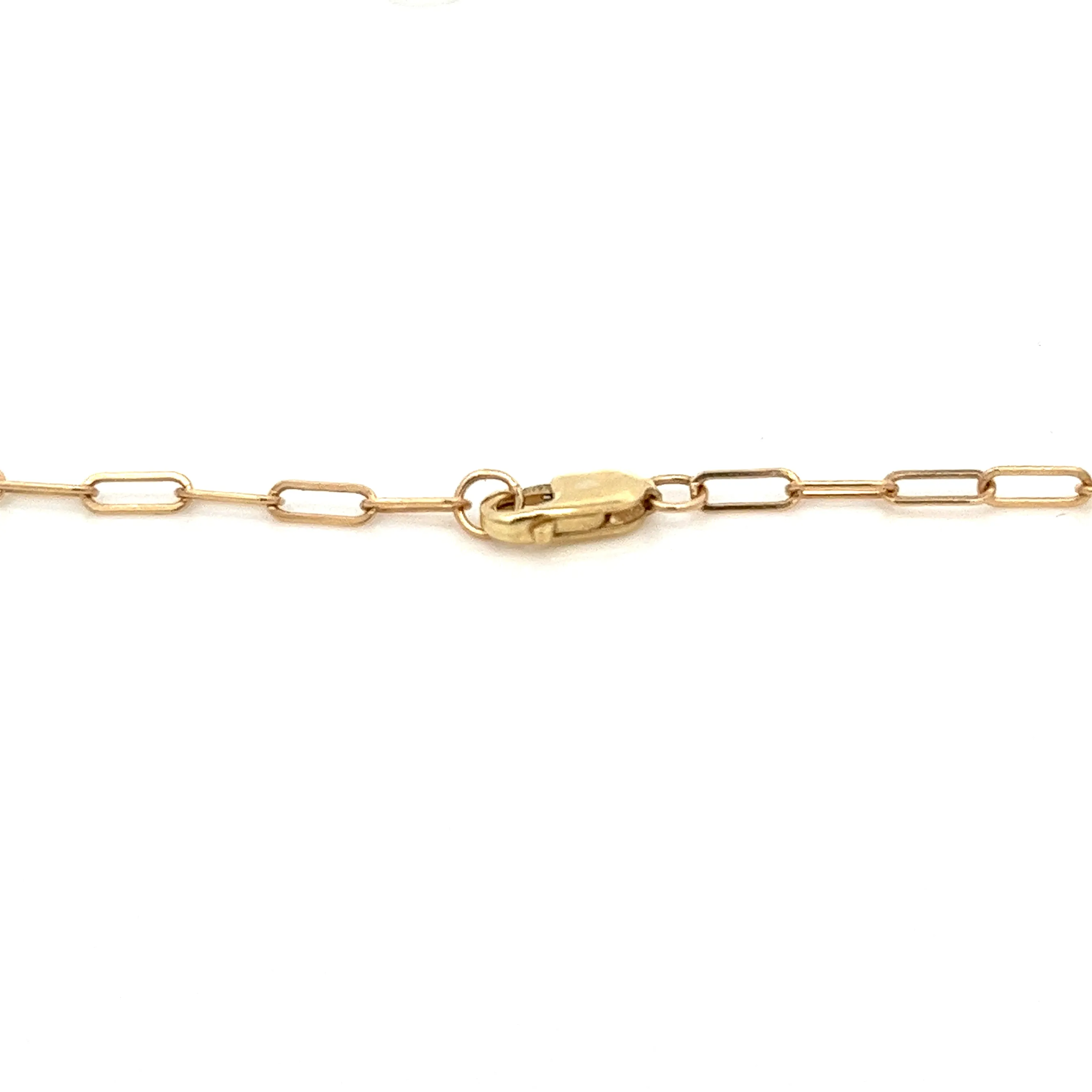 14K solid gold paperclip necklace