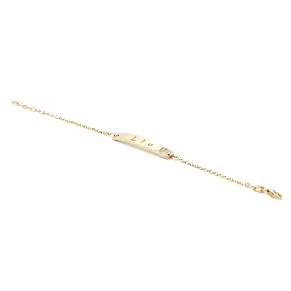 14K Solid Gold Personalized Name Baby Bracelet
