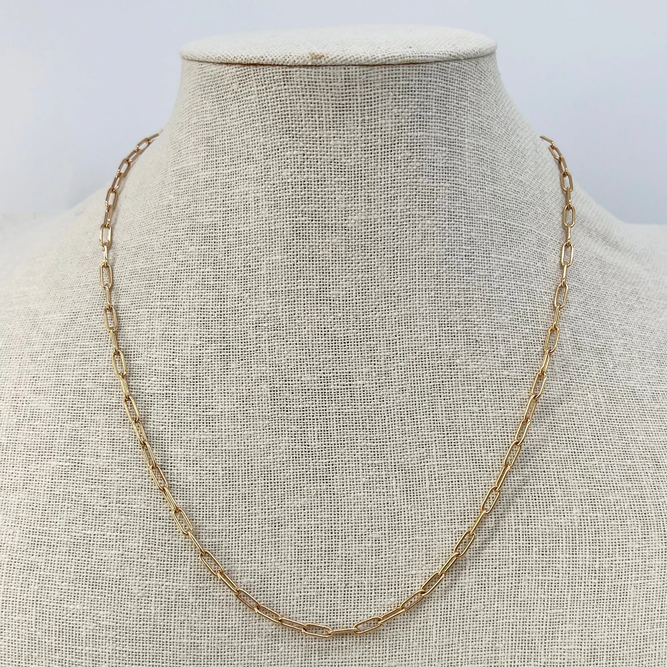 14K Solid Rose Gold Open Link Chain Necklace 10.25" [14K Solid Gold ]