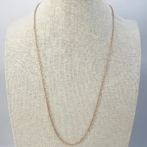 14K Solid Rose Gold Open Link Chain Necklace 14.5" [14K Solid Gold ]