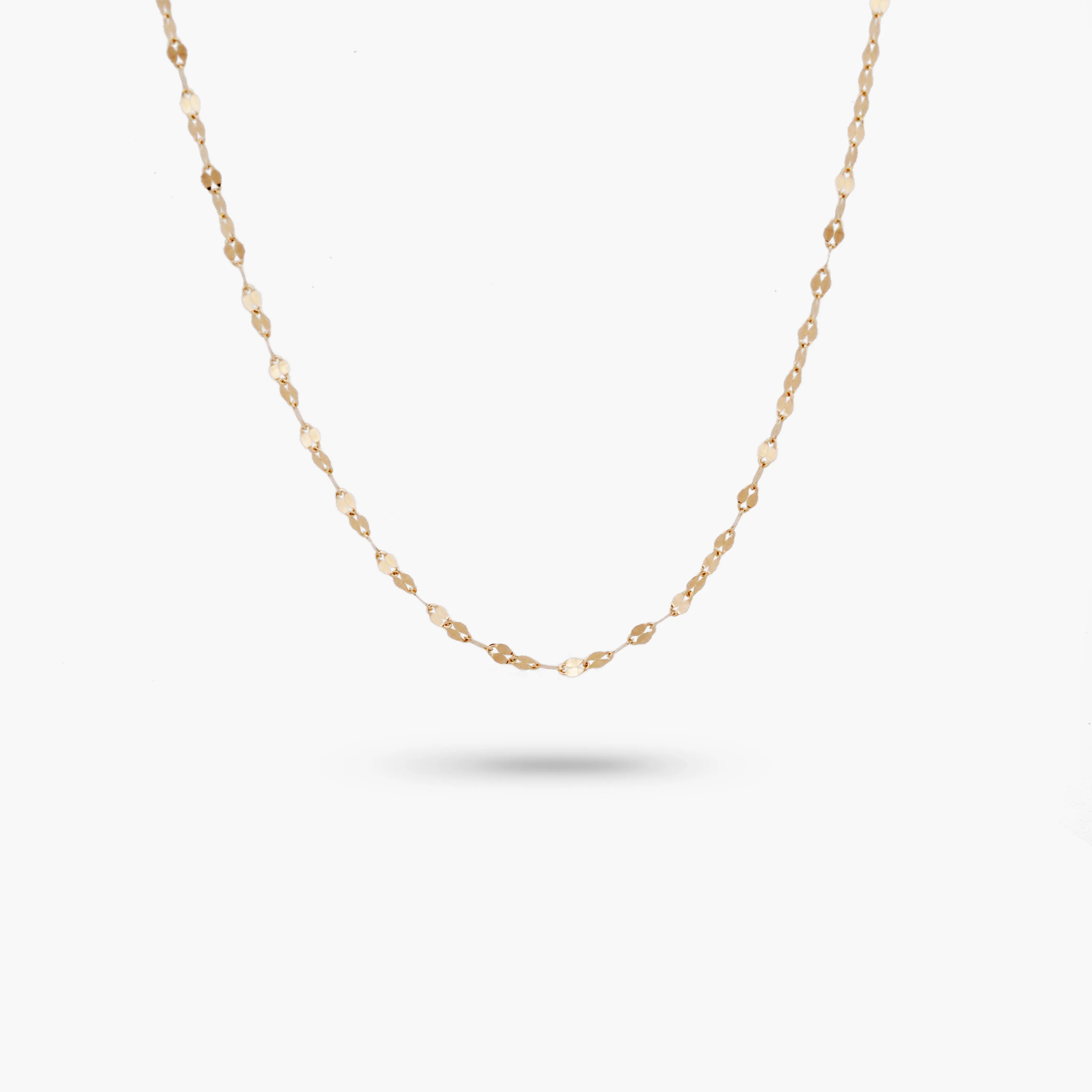 14k Solid Yellow Gold Mariner Diamond Cut Necklace