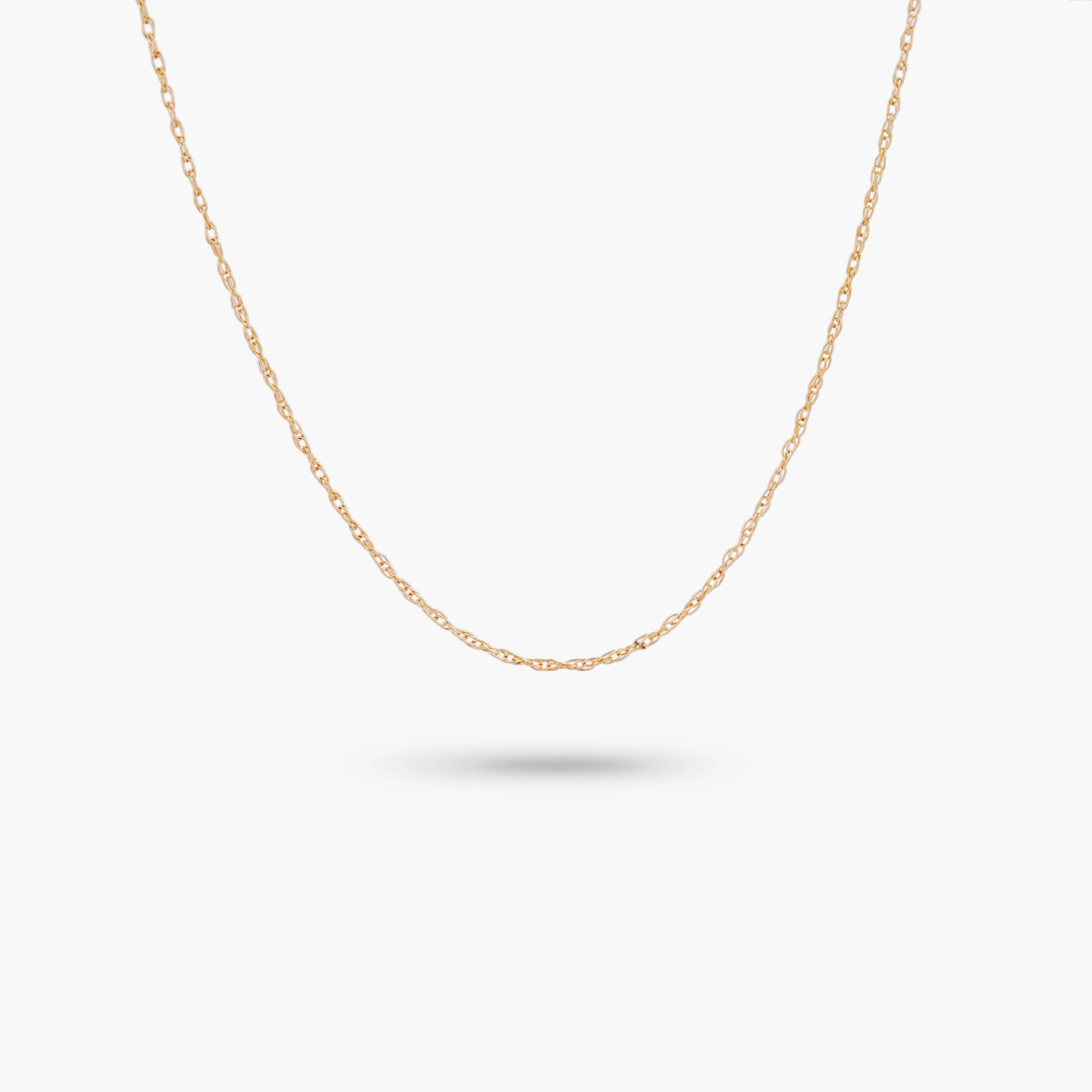 14k Solid Yellow Gold Tiny Rope Necklace